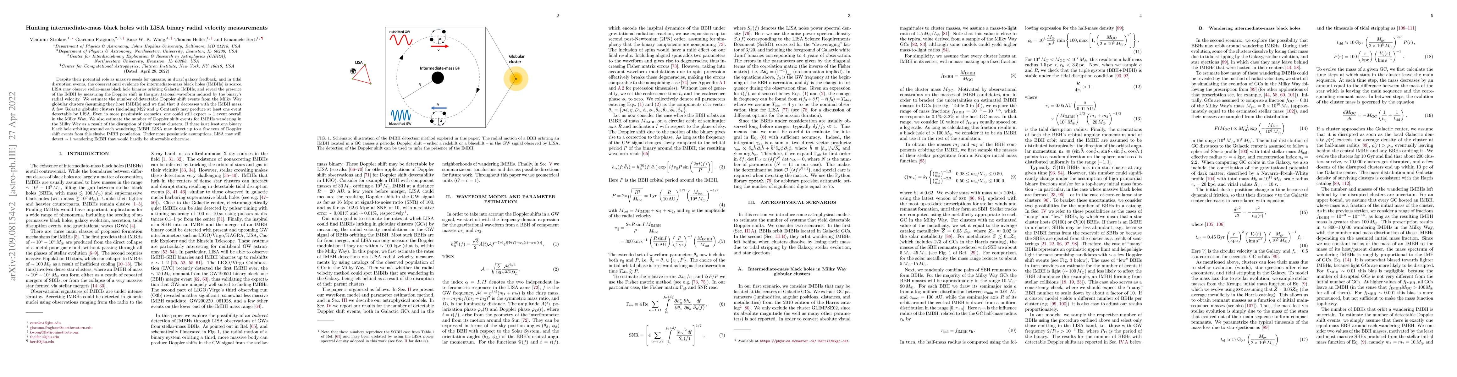 Thumbnail for Hunting intermediate-mass black holes with LISA binary radial velocity
  measurements