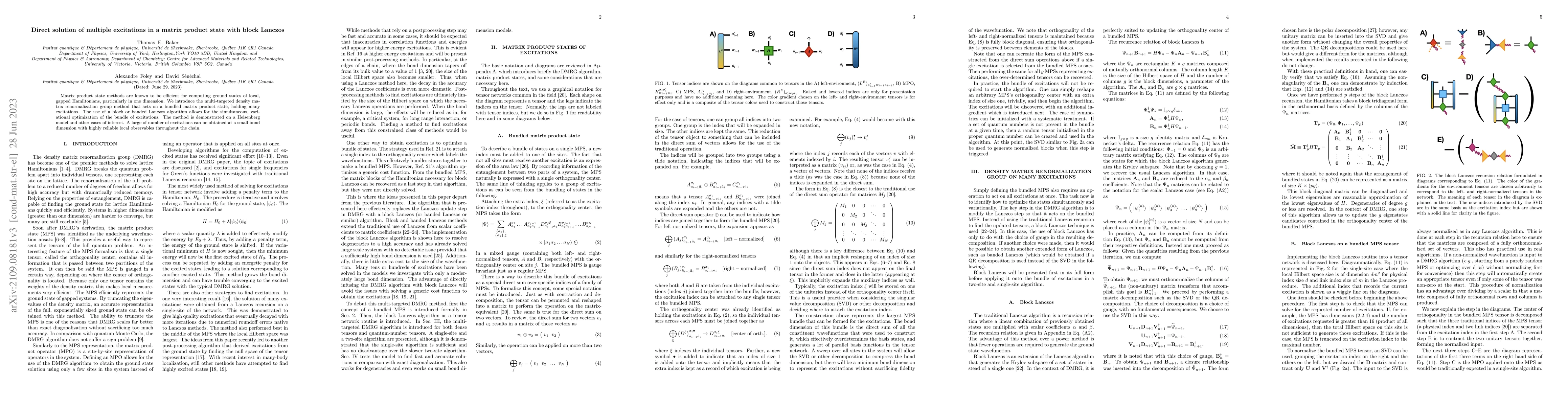 Thumbnail for Direct solution of multiple excitations in a matrix product state with
  block Lanczos