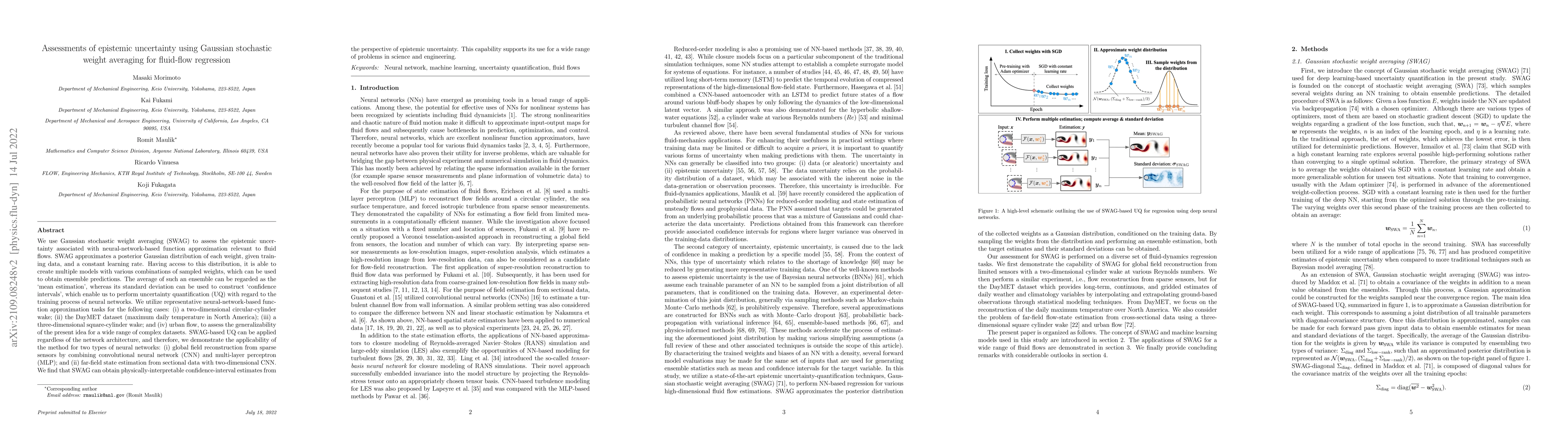 Thumbnail for Assessments of epistemic uncertainty using Gaussian stochastic weight
  averaging for fluid-flow regression