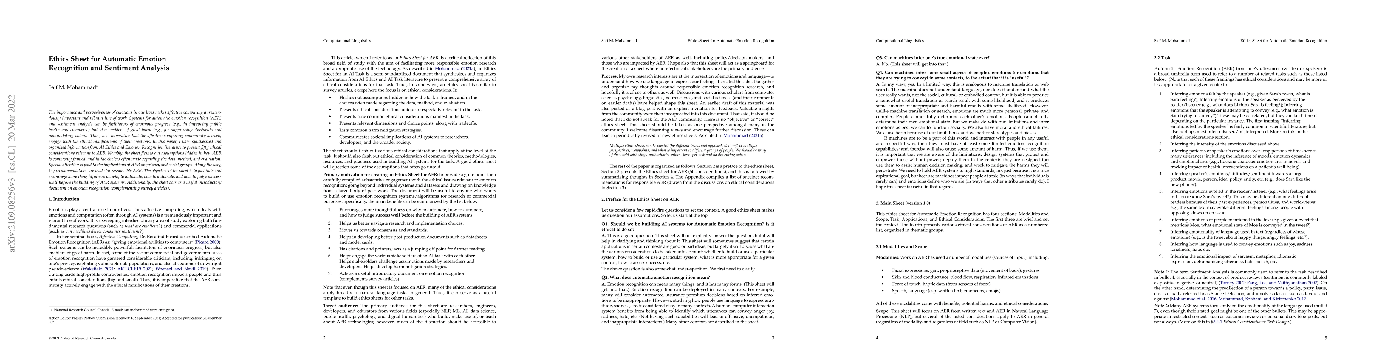 Thumbnail for Ethics Sheet for Automatic Emotion Recognition and Sentiment Analysis