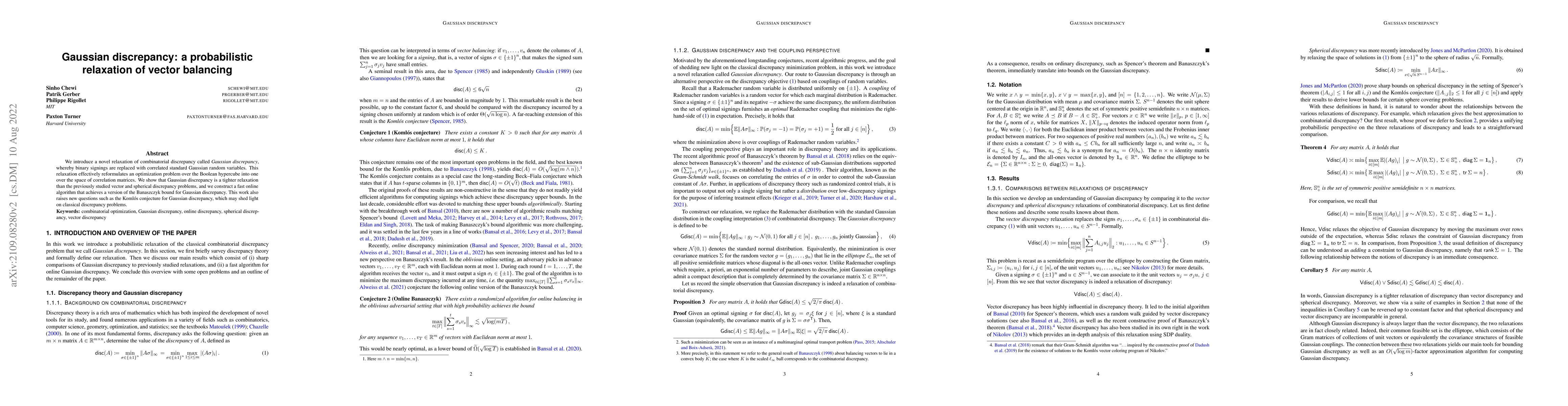 Thumbnail for Gaussian discrepancy: a probabilistic relaxation of vector balancing