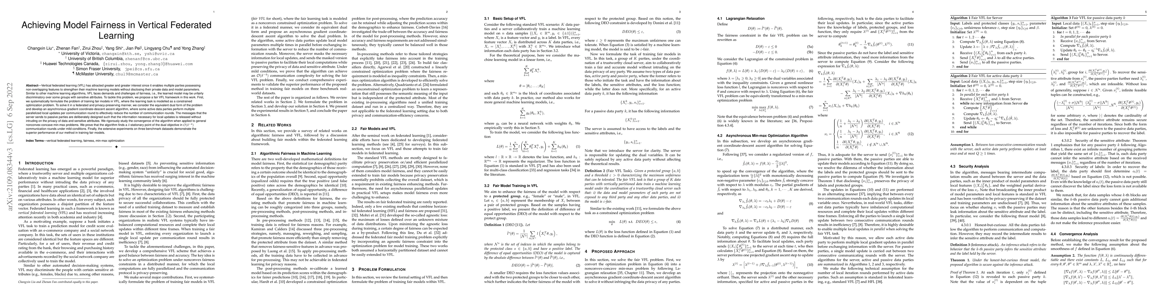 Thumbnail for Achieving Model Fairness in Vertical Federated Learning