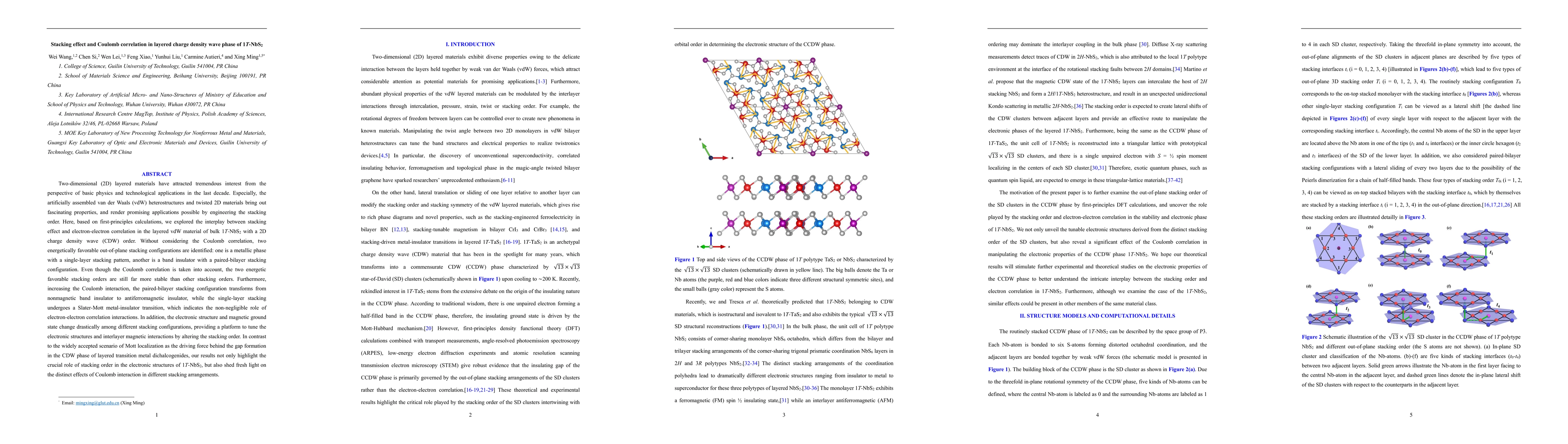 Thumbnail for Stacking effect and Coulomb correlation in layered charge density wave
  phase of 1T-NbS2
