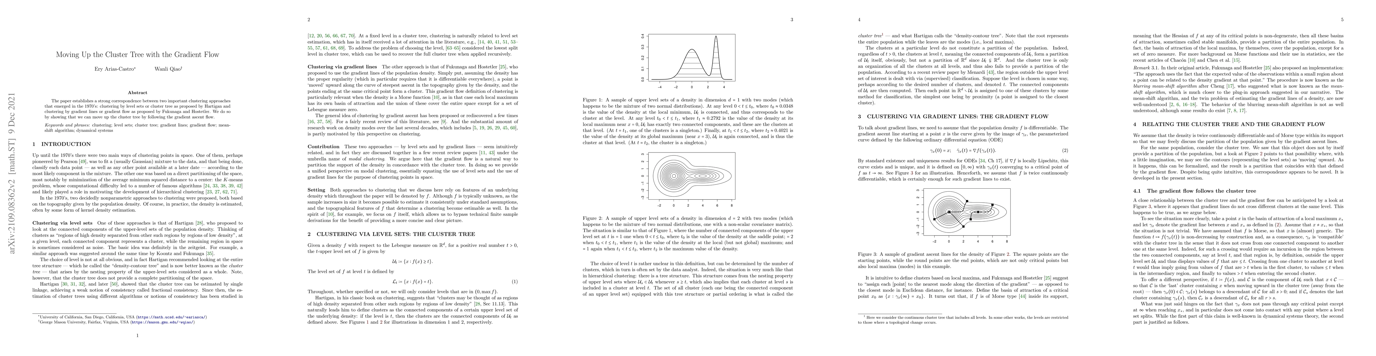 Thumbnail for Moving Up the Cluster Tree with the Gradient Flow