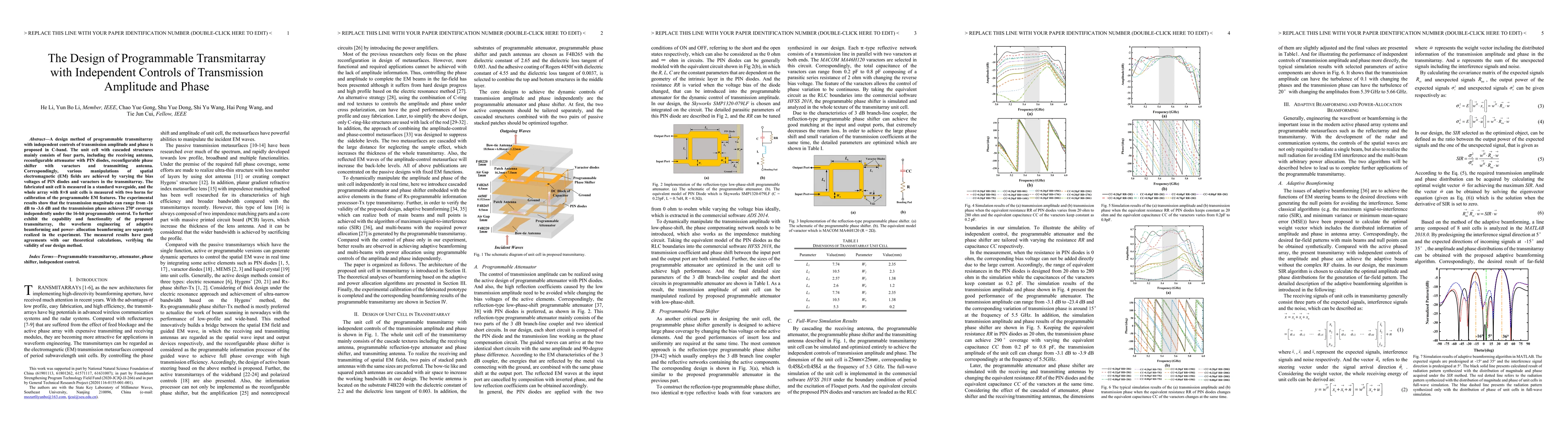 Thumbnail for The Design of Programmable Transmitarray with Independent Controls of
  Transmission Amplitude and Phase