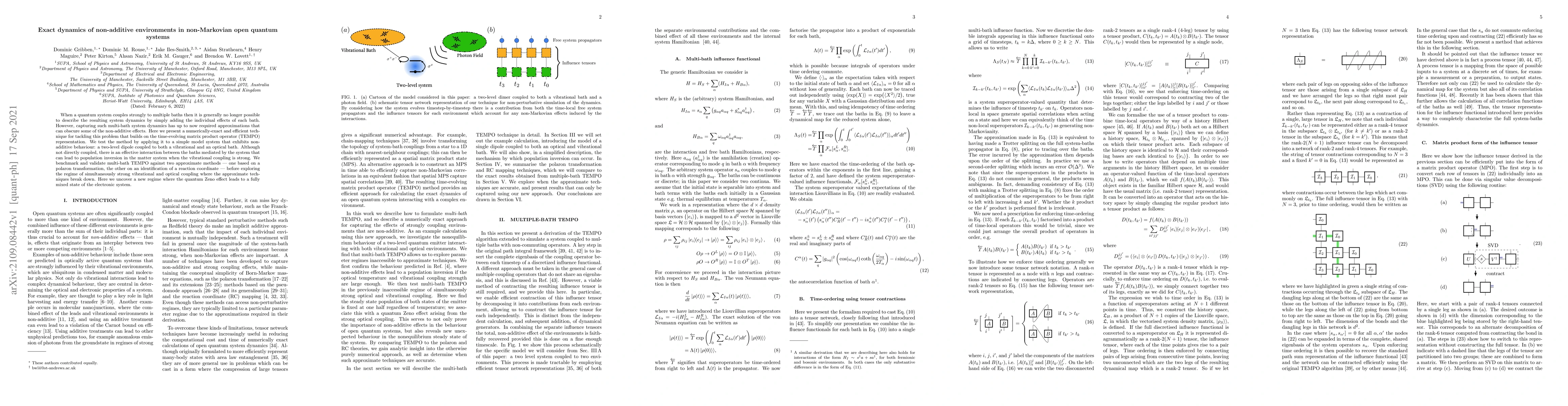Thumbnail for Exact dynamics of non-additive environments in non-Markovian open
  quantum systems