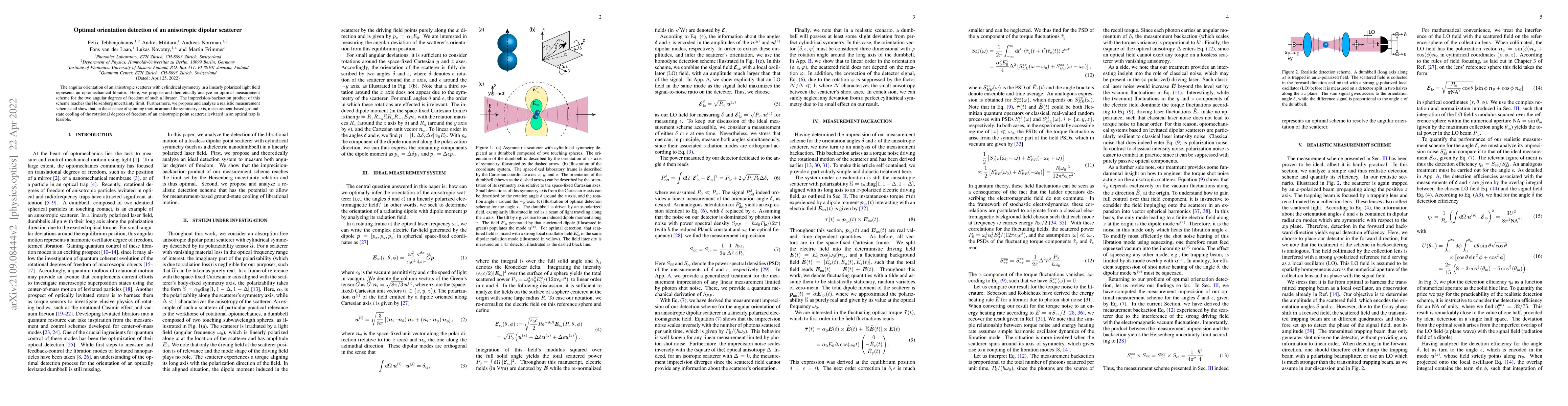 Thumbnail for Optimal orientation detection of an anisotropic dipolar scatterer