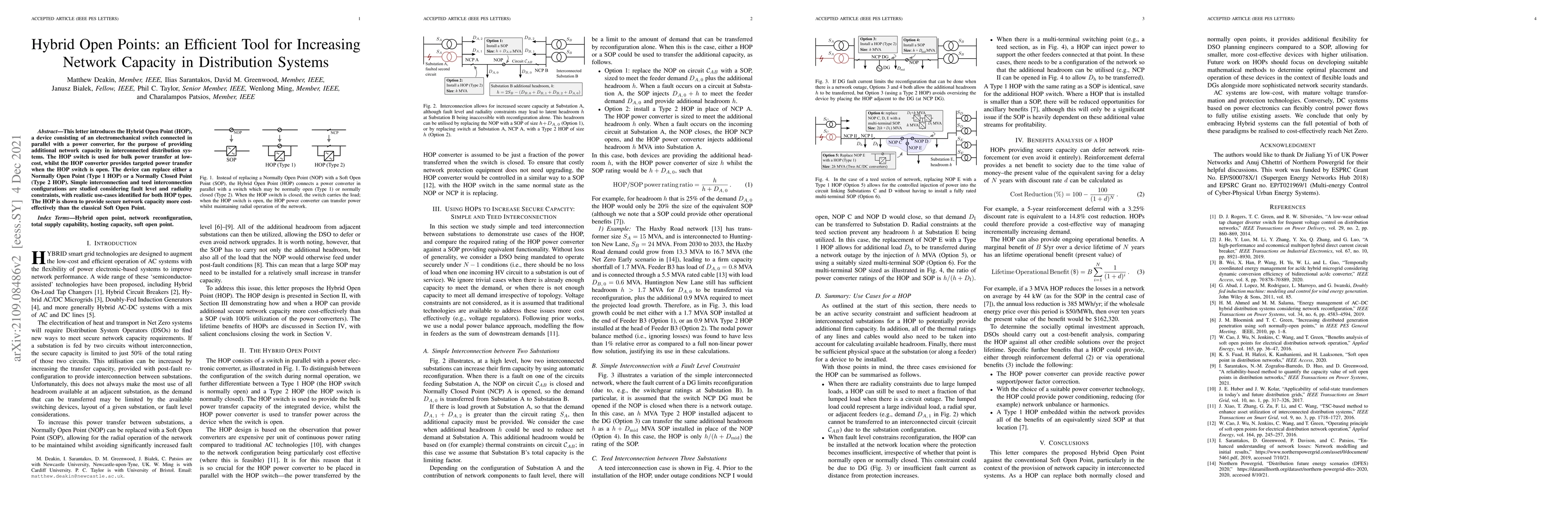 Thumbnail for Hybrid Open Points: an Efficient Tool for Increasing Network Capacity in
  Distribution Systems