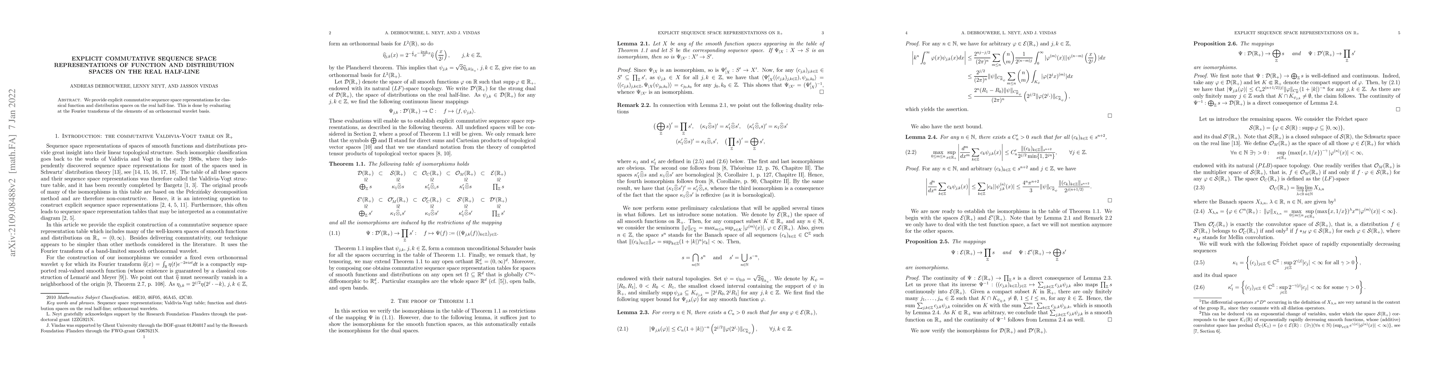 Thumbnail for Explicit commutative sequence space representations of function and
  distribution spaces on the real half-line
