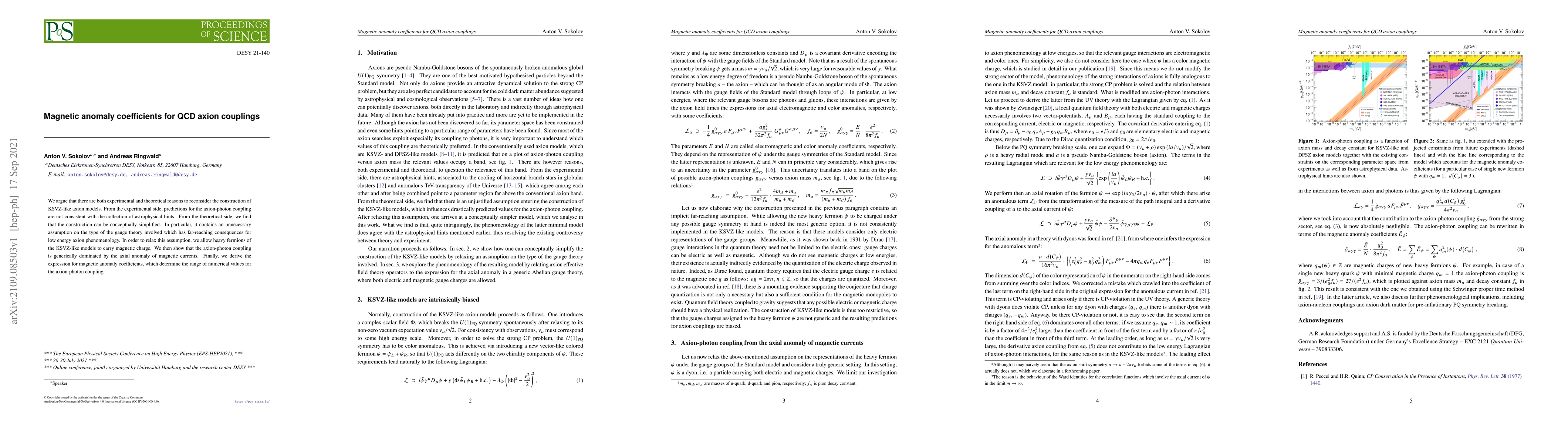 Thumbnail for Magnetic anomaly coefficients for QCD axion couplings