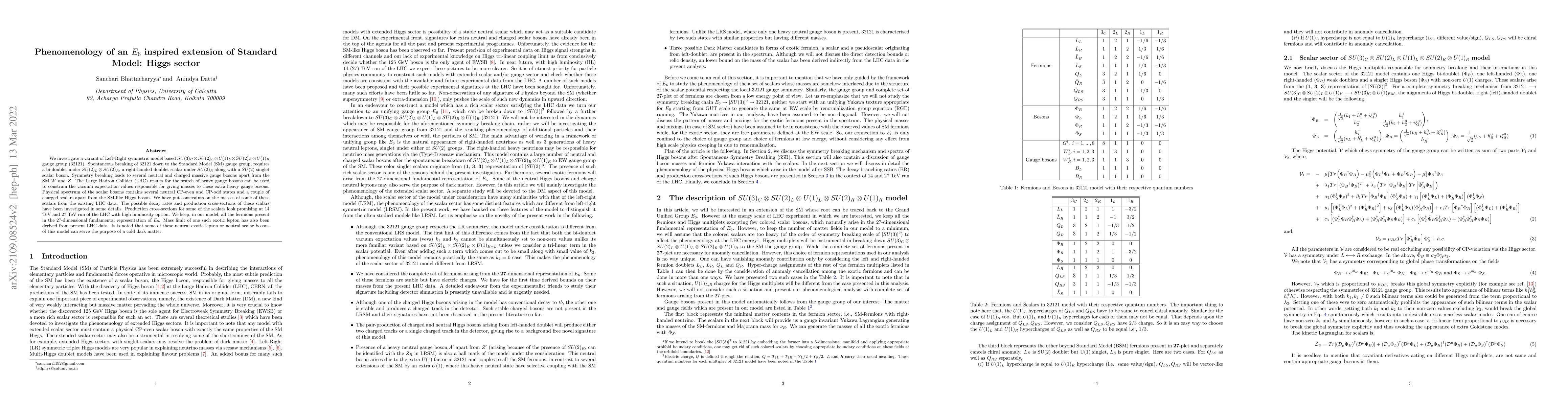 Thumbnail for Phenomenology of an $E_6$ inspired extension of Standard Model: Higgs
  sector