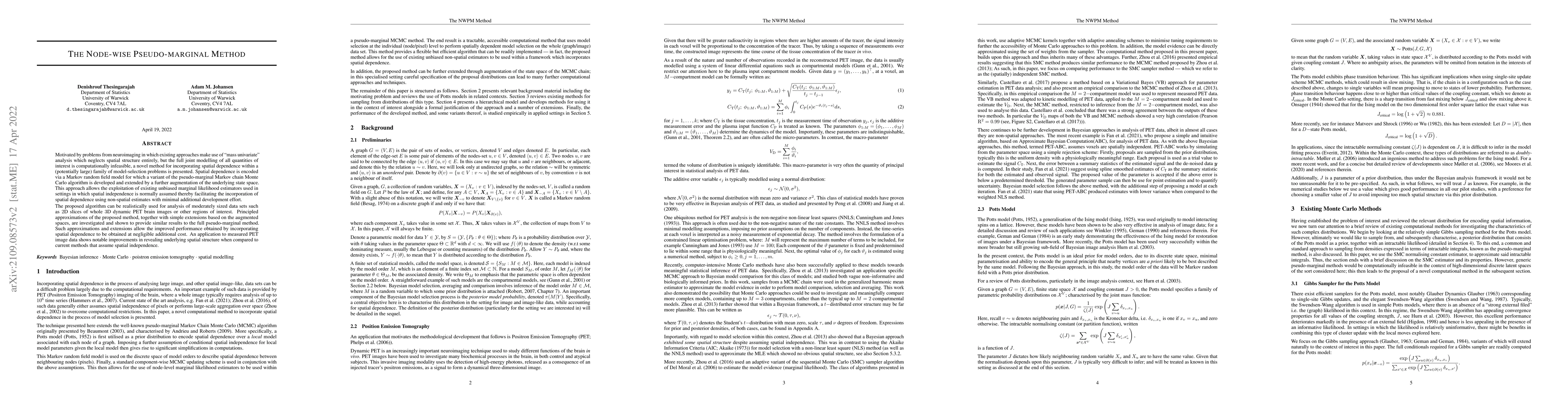 Thumbnail for The Node-wise Pseudo-marginal Method