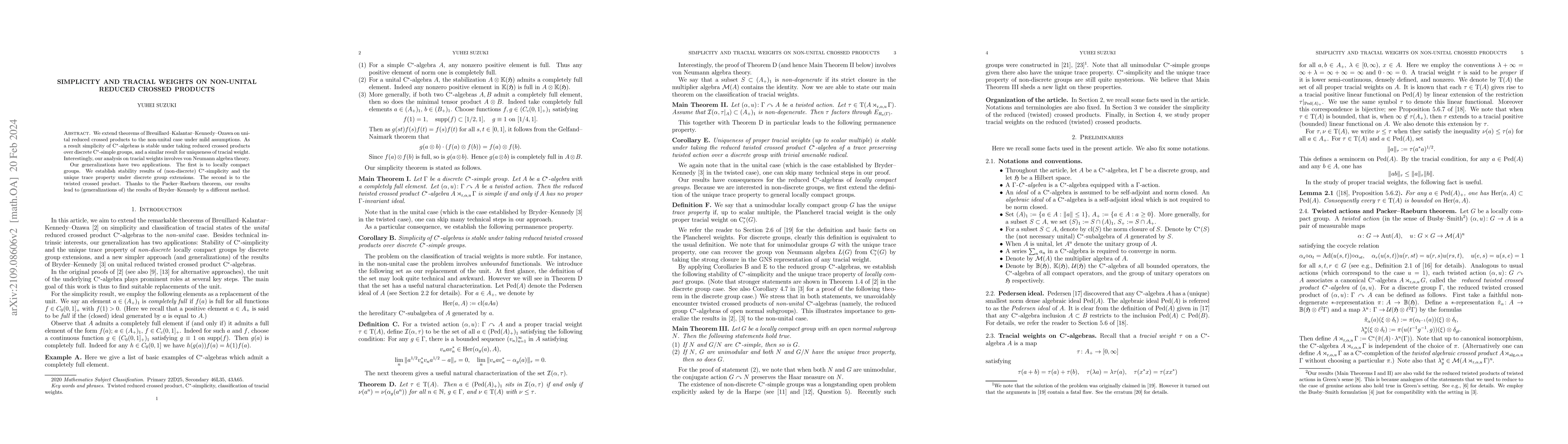 Thumbnail for Simplicity and tracial weights on non-unital reduced crossed products