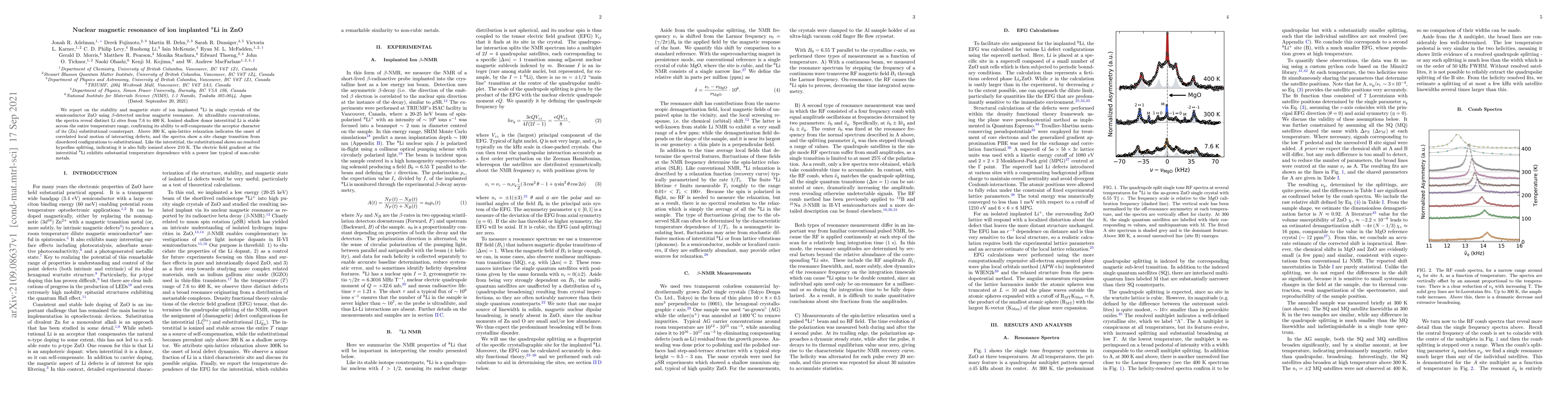 Thumbnail for Nuclear magnetic resonance of ion implanted $^8$Li in ZnO