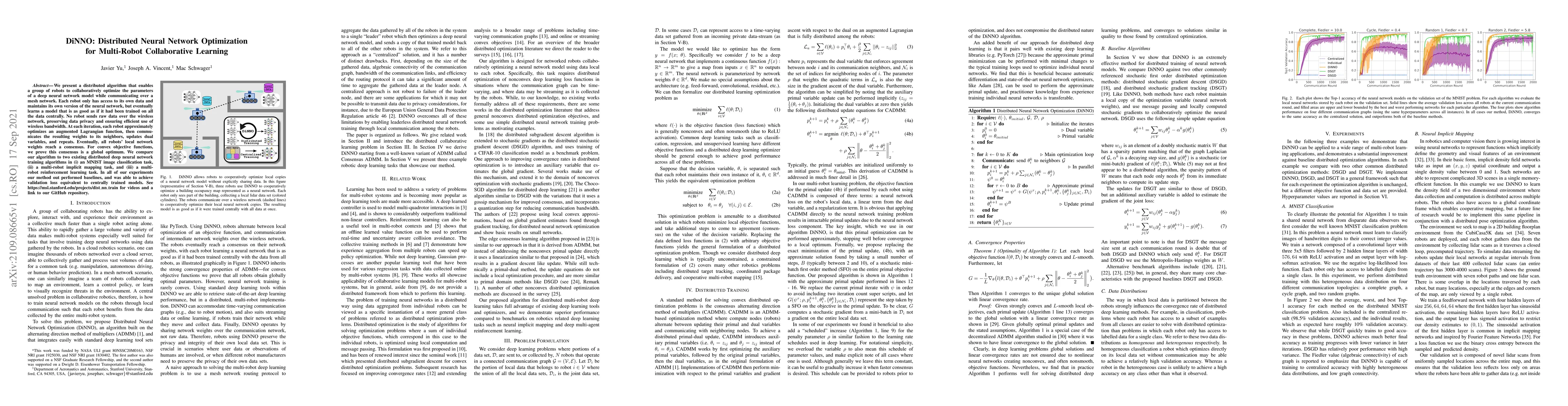 Thumbnail for DiNNO: Distributed Neural Network Optimization for Multi-Robot
  Collaborative Learning