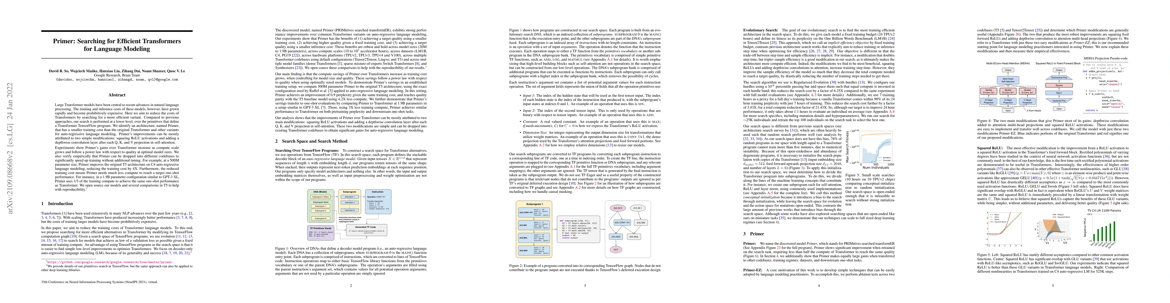 Thumbnail for Primer: Searching for Efficient Transformers for Language Modeling