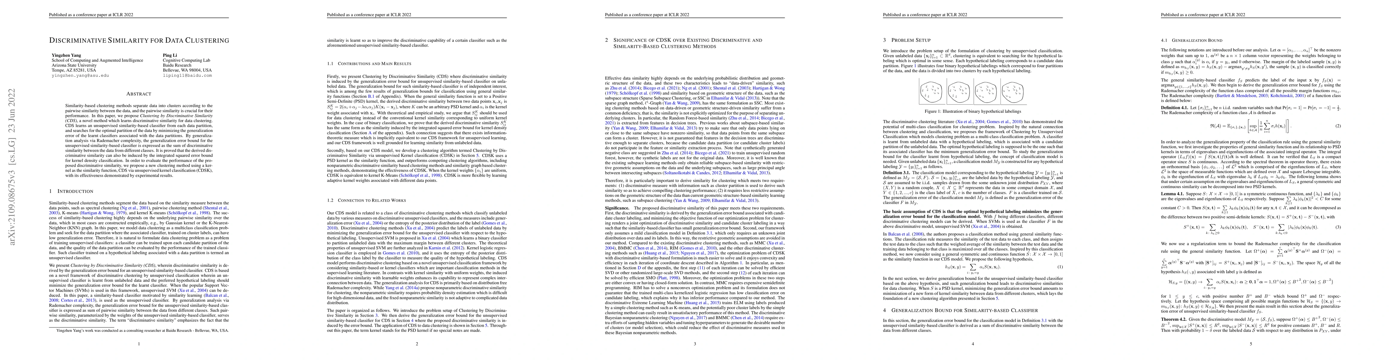 Thumbnail for Discriminative Similarity for Data Clustering