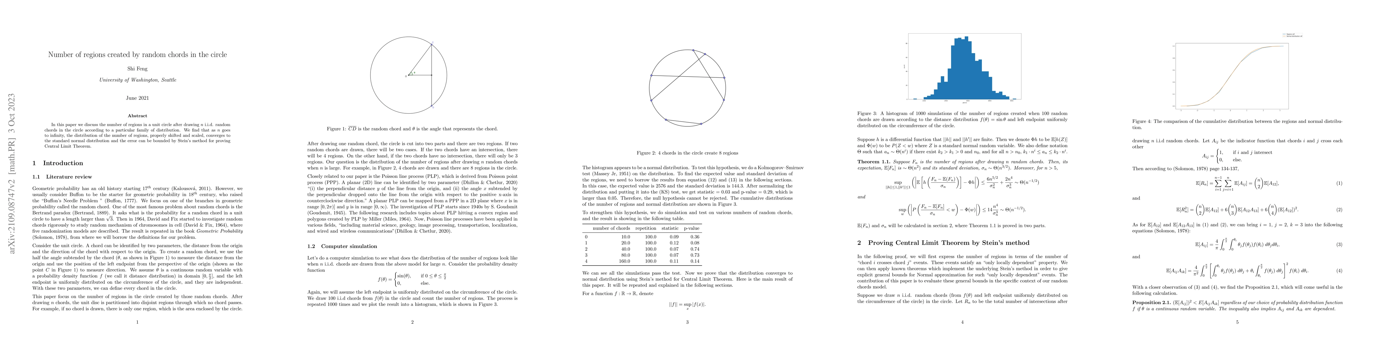 Thumbnail for Number of regions created by random chords in the circle