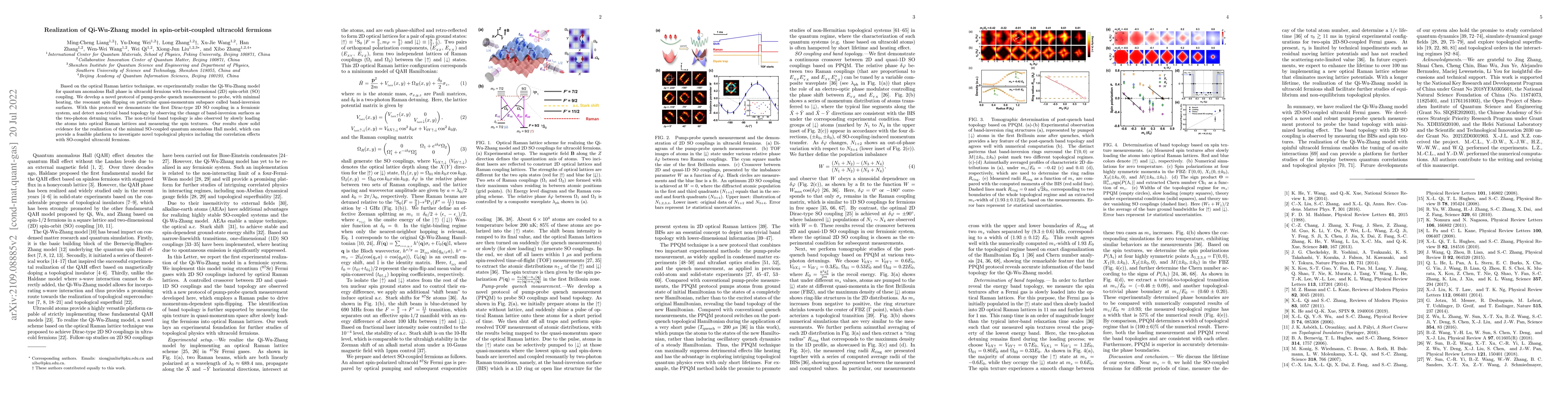 Thumbnail for Realization of Qi-Wu-Zhang model in spin-orbit-coupled ultracold
  fermions