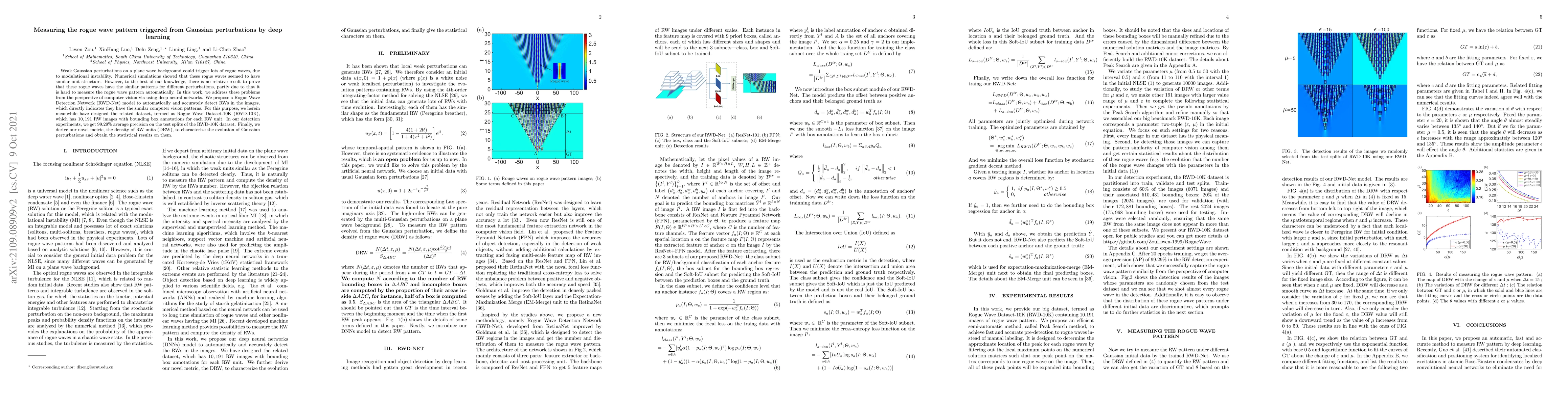 Thumbnail for Measuring the rogue wave pattern triggered from Gaussian perturbations
  by deep learning