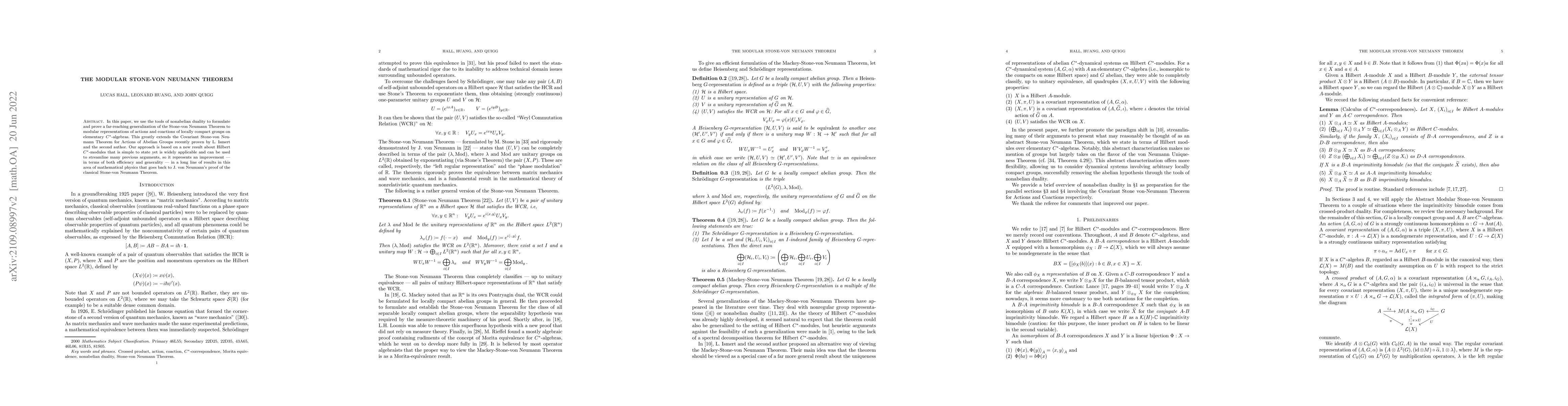 Thumbnail for The Modular Stone-von Neumann Theorem
