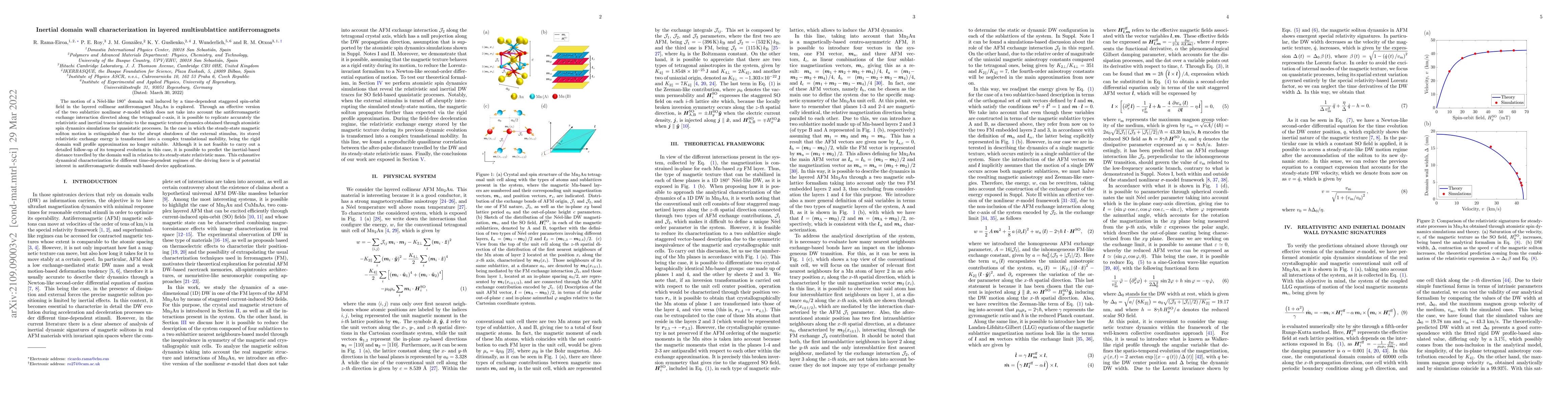 Thumbnail for Inertial domain wall characterization in layered multisublattice
  antiferromagnets