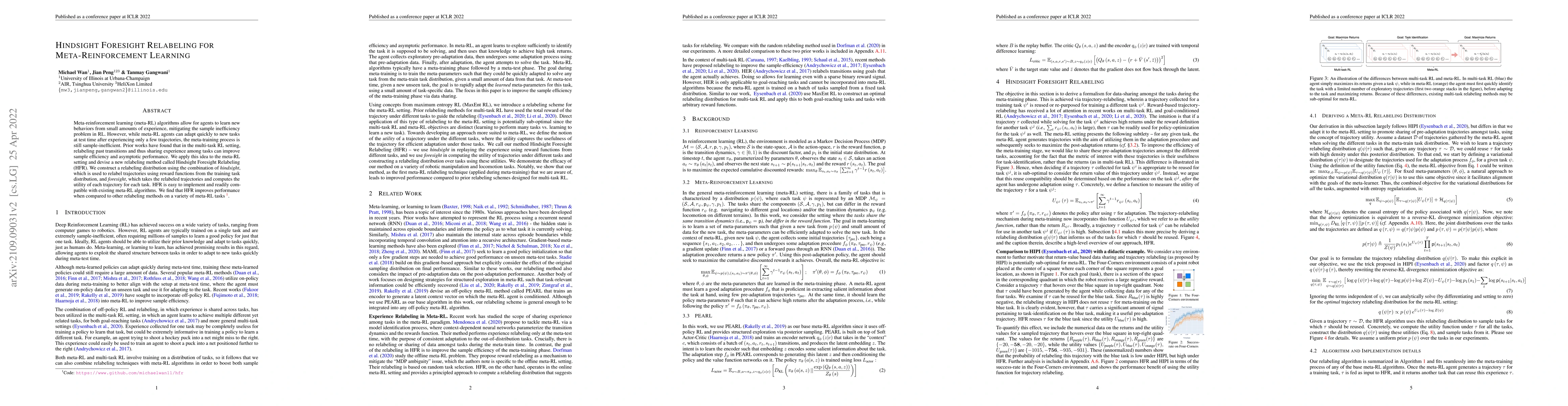 Thumbnail for Hindsight Foresight Relabeling for Meta-Reinforcement Learning