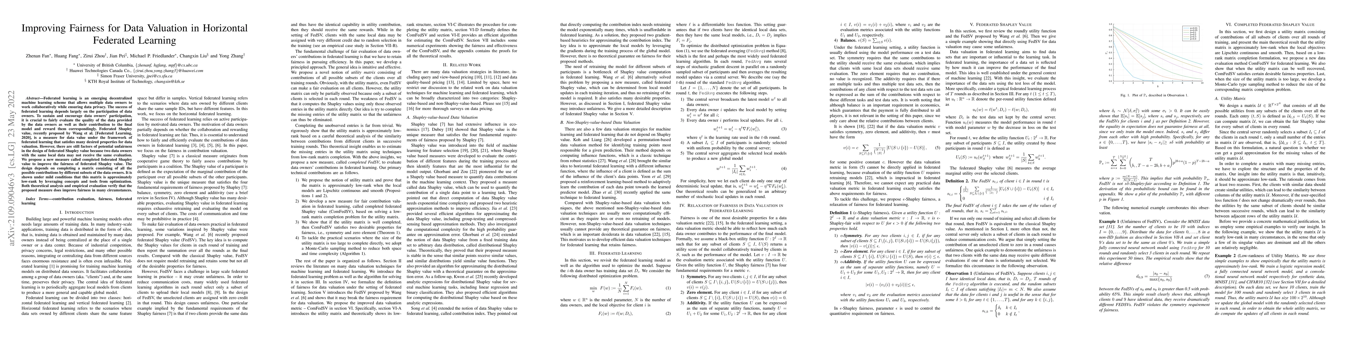 Thumbnail for Improving Fairness for Data Valuation in Horizontal Federated Learning