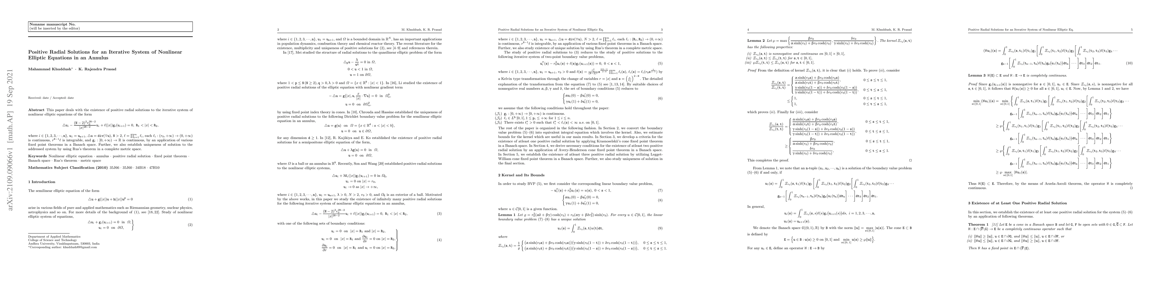 Thumbnail for Positive Radial Solutions for an Iterative System of Nonlinear Elliptic
  Equations in an Annulus