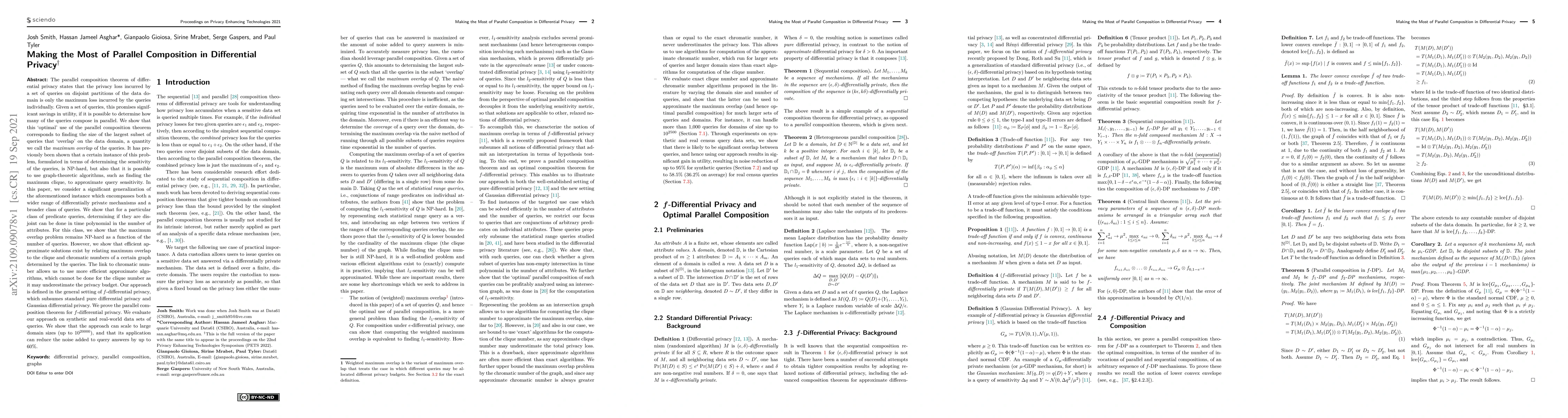 Thumbnail for Making the Most of Parallel Composition in Differential Privacy