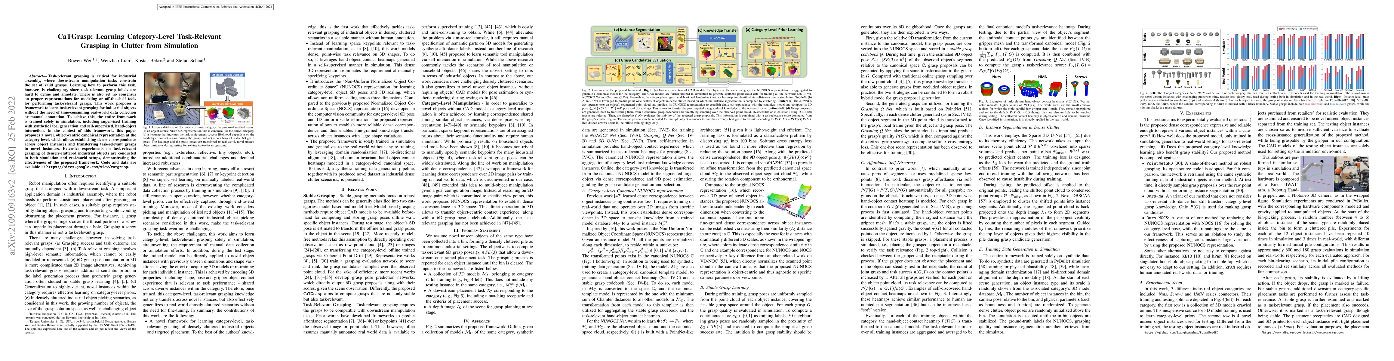 Thumbnail for CaTGrasp: Learning Category-Level Task-Relevant Grasping in Clutter from
  Simulation