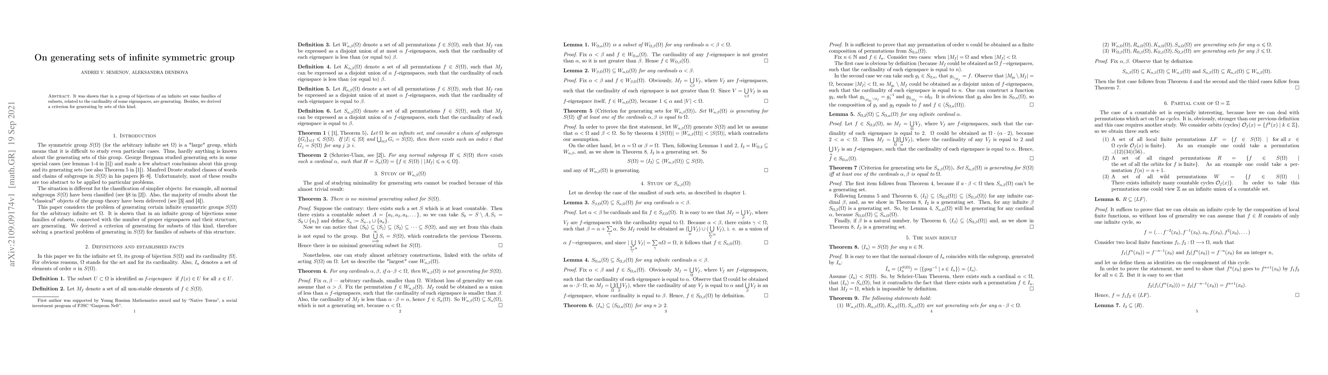 Thumbnail for On generating sets of infinite symmetric group