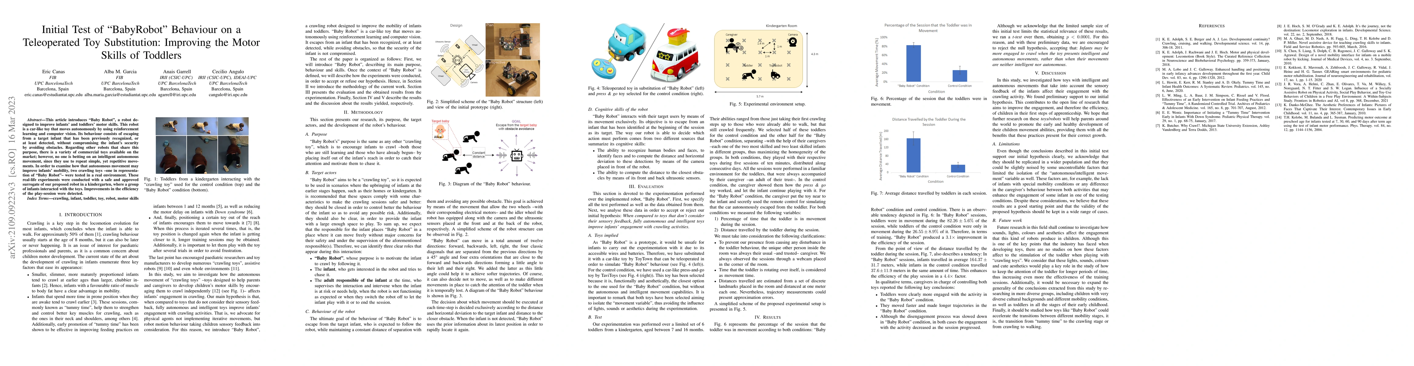 Thumbnail for Initial Test of "BabyRobot" Behaviour on a Teleoperated Toy
  Substitution: Improving the Motor Skills of Toddlers