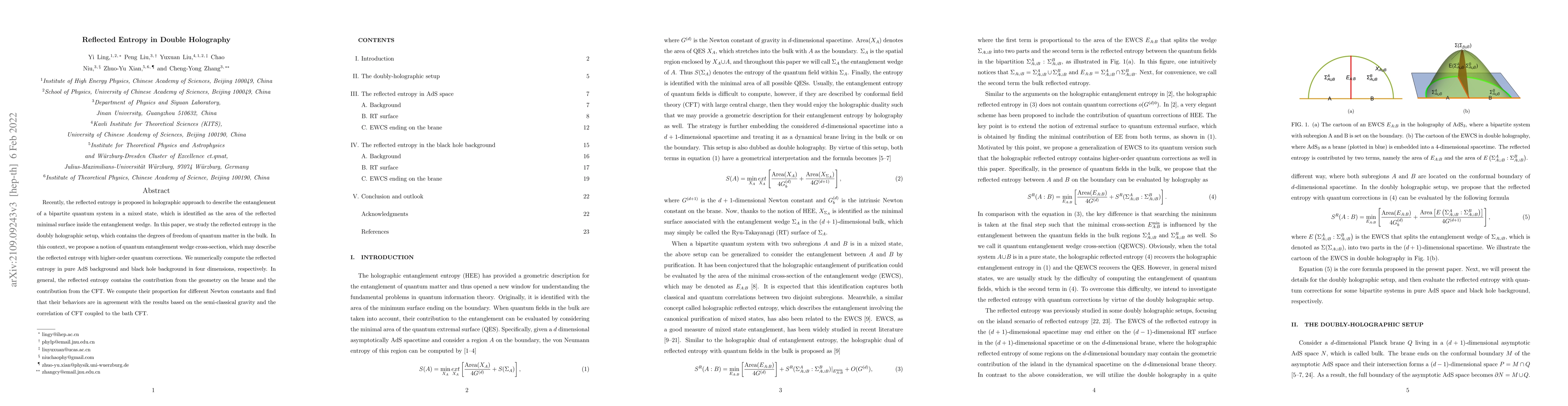 Thumbnail for Reflected Entropy in Double Holography
