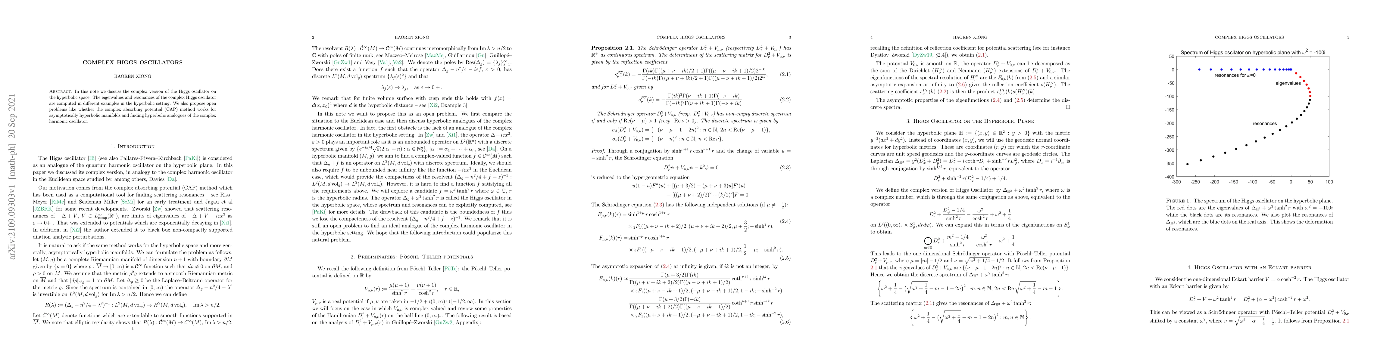 Thumbnail for Complex Higgs Oscillators