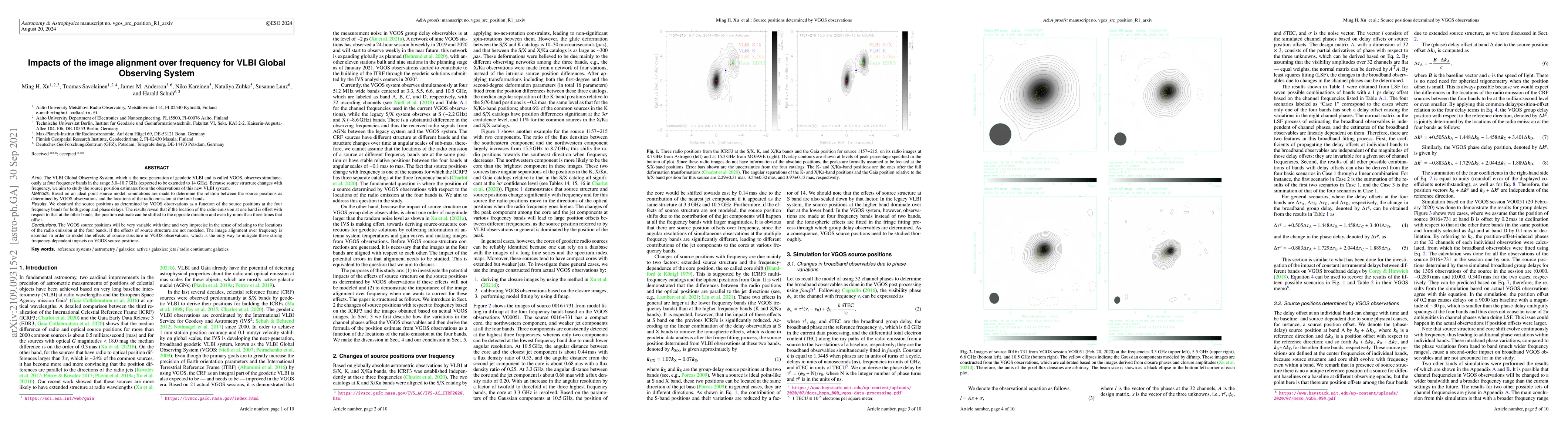 Thumbnail for Impacts of the image alignment over frequency for VLBI Global Observing
  System