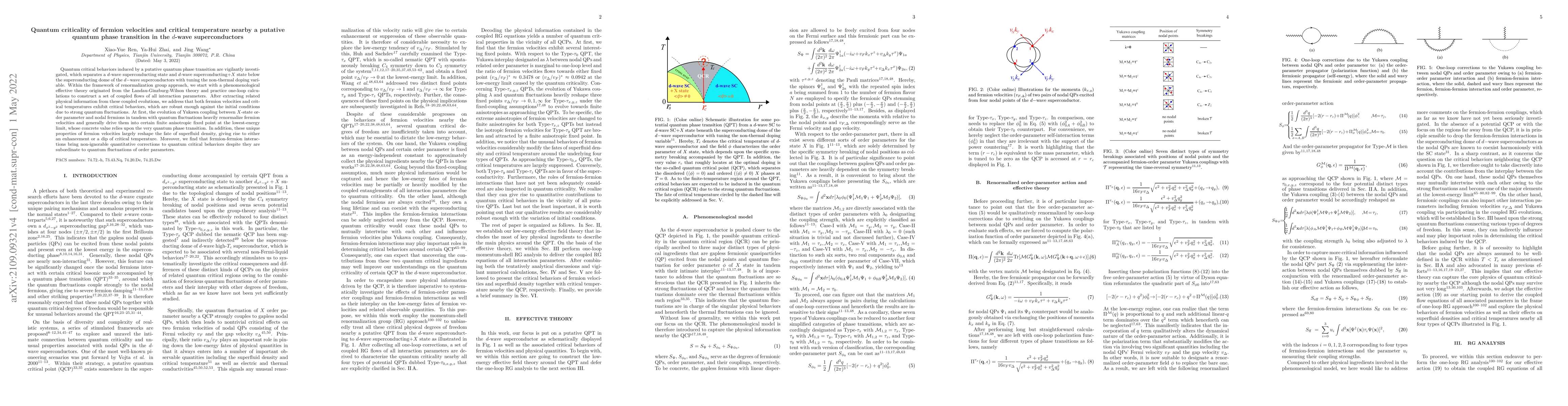 Thumbnail for Quantum criticality of fermion velocities and critical temperature
  nearby a putative quantum phase transition in the $d$-wave superconductors