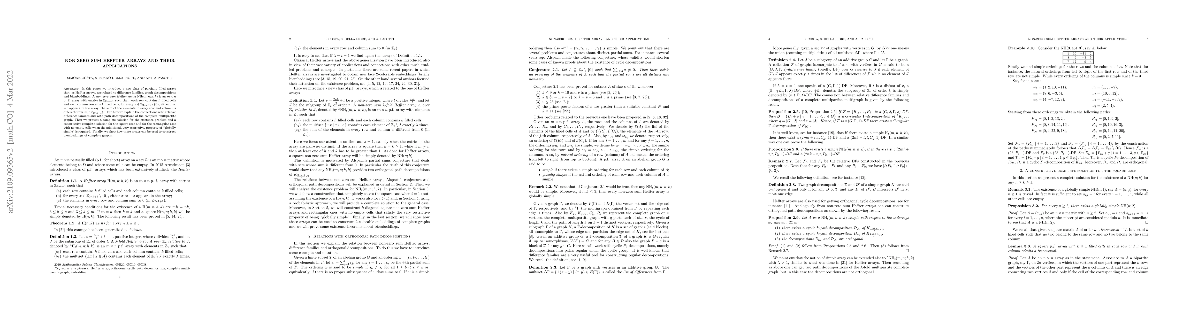 Thumbnail for Non-zero sum Heffter arrays and their applications