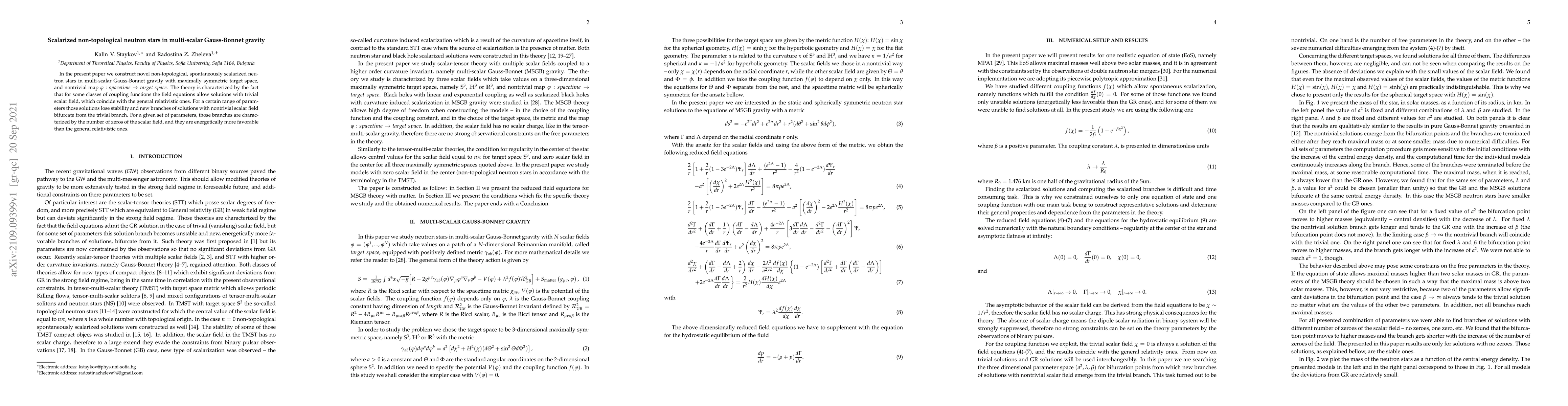 Thumbnail for Scalarized non-topological neutron stars in multi-scalar Gauss-Bonnet
  gravity