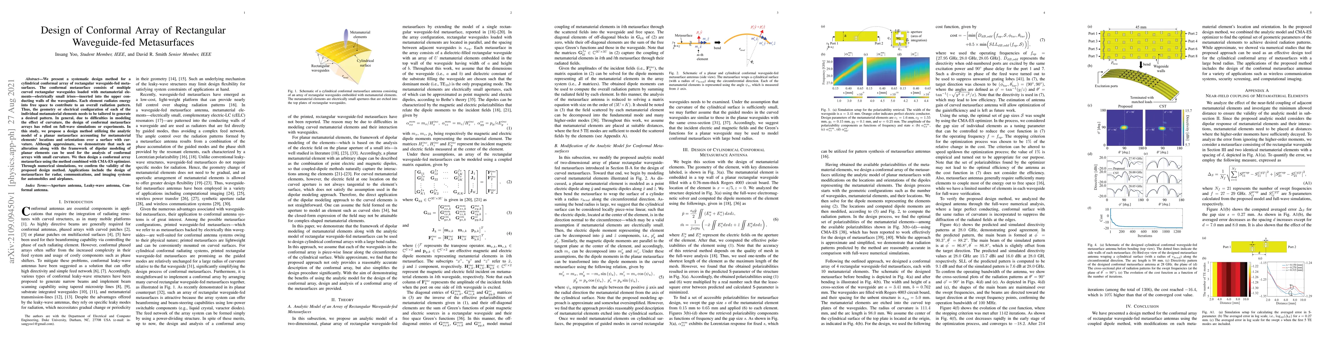Thumbnail for Design of Conformal Array of Rectangular Waveguide-fed Metasurfaces