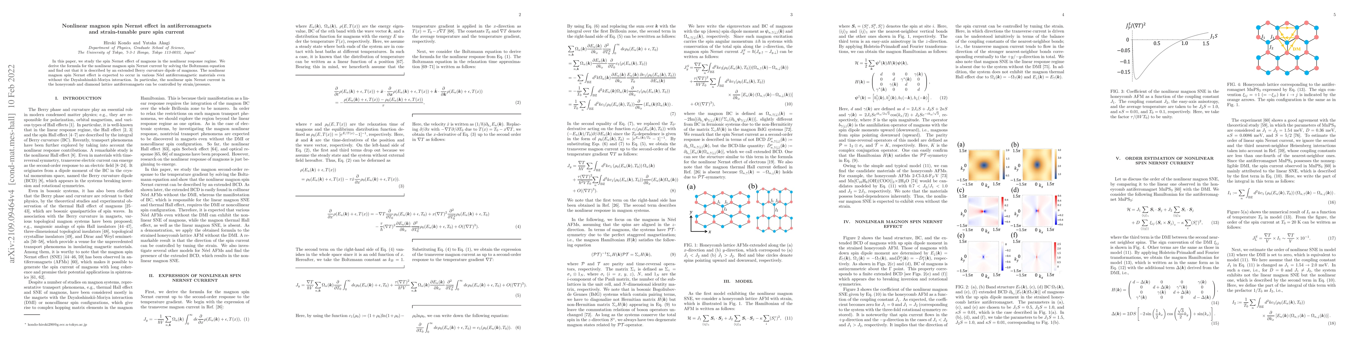 Thumbnail for Nonlinear magnon spin Nernst effect in antiferromagnets and
  strain-tunable pure spin current