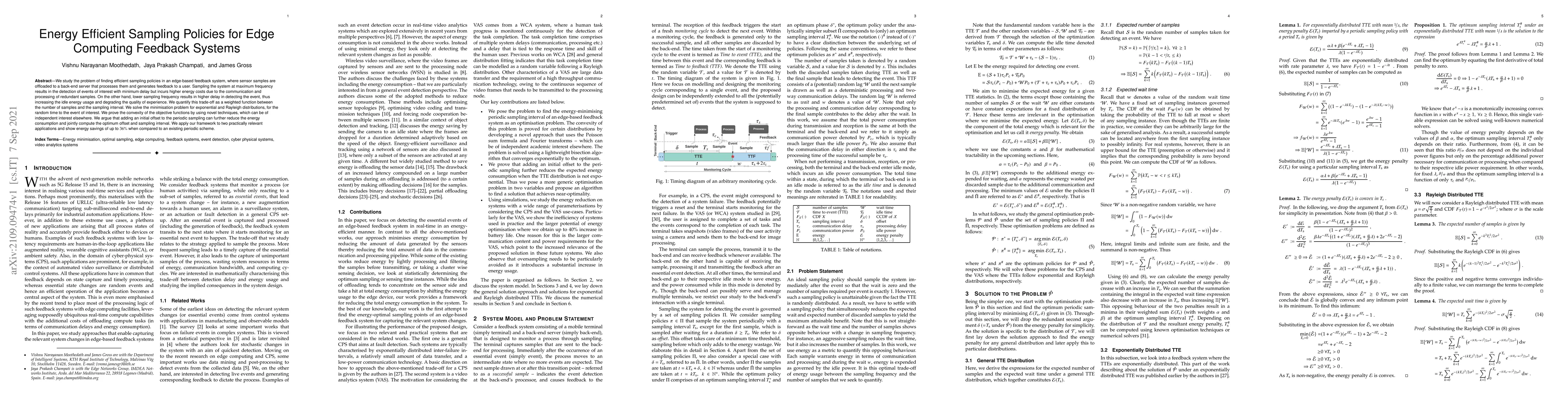 Thumbnail for Energy Efficient Sampling Policies for Edge Computing Feedback Systems