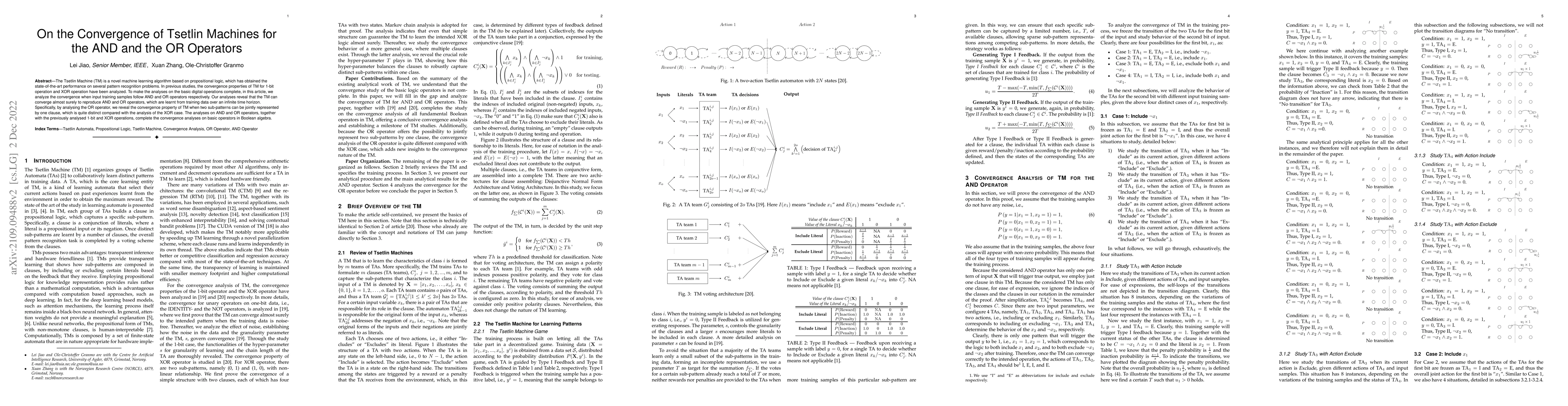 Thumbnail for On the Convergence of Tsetlin Machines for the AND and the OR Operators