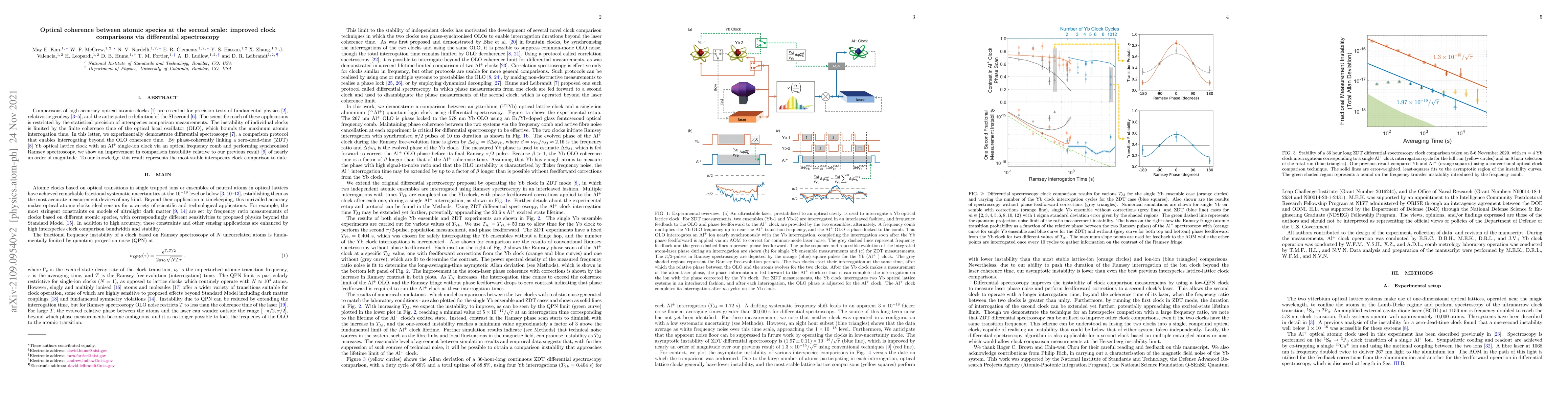 Thumbnail for Optical coherence between atomic species at the second scale: improved
  clock comparisons via differential spectroscopy
