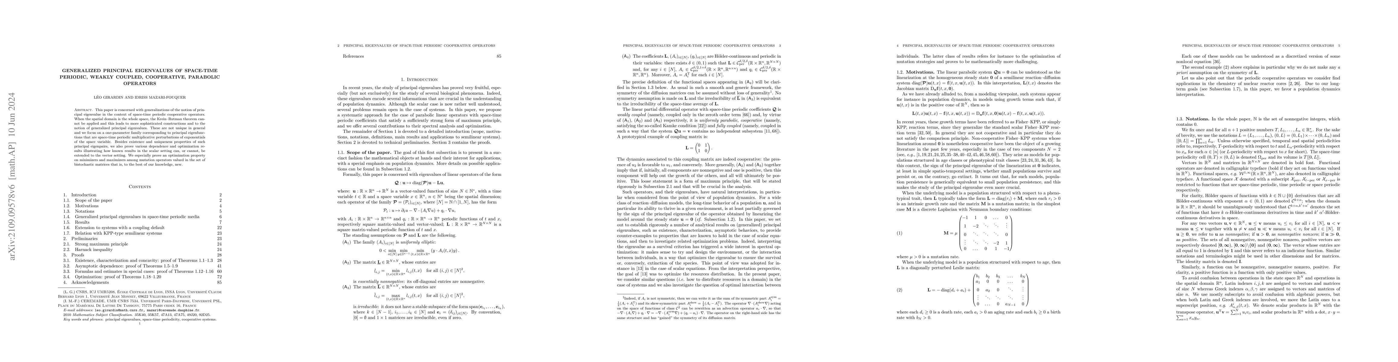Thumbnail for Generalized principal eigenvalues of space-time periodic, weakly
  coupled, cooperative, parabolic systems
