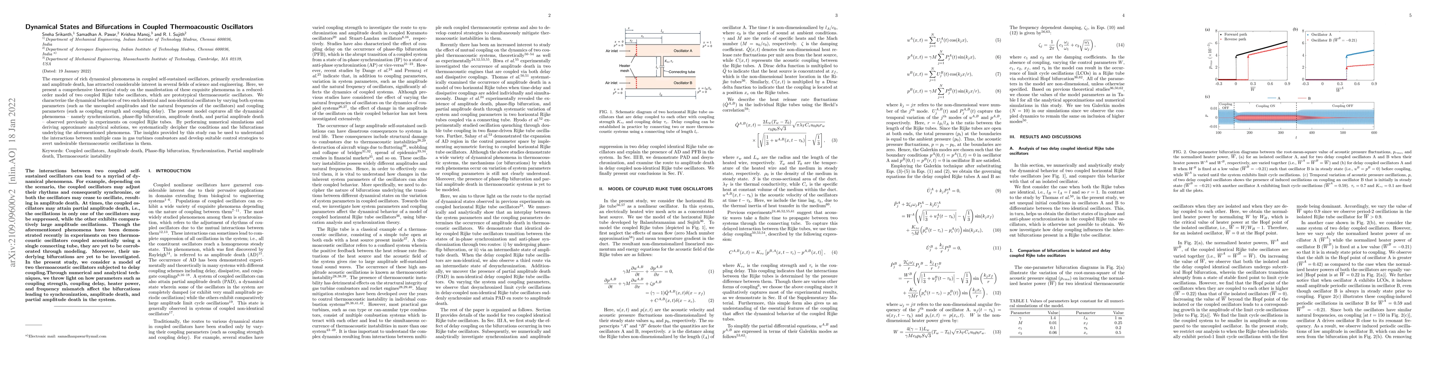 Thumbnail for Dynamical States and Bifurcations in Coupled Thermoacoustic Oscillators