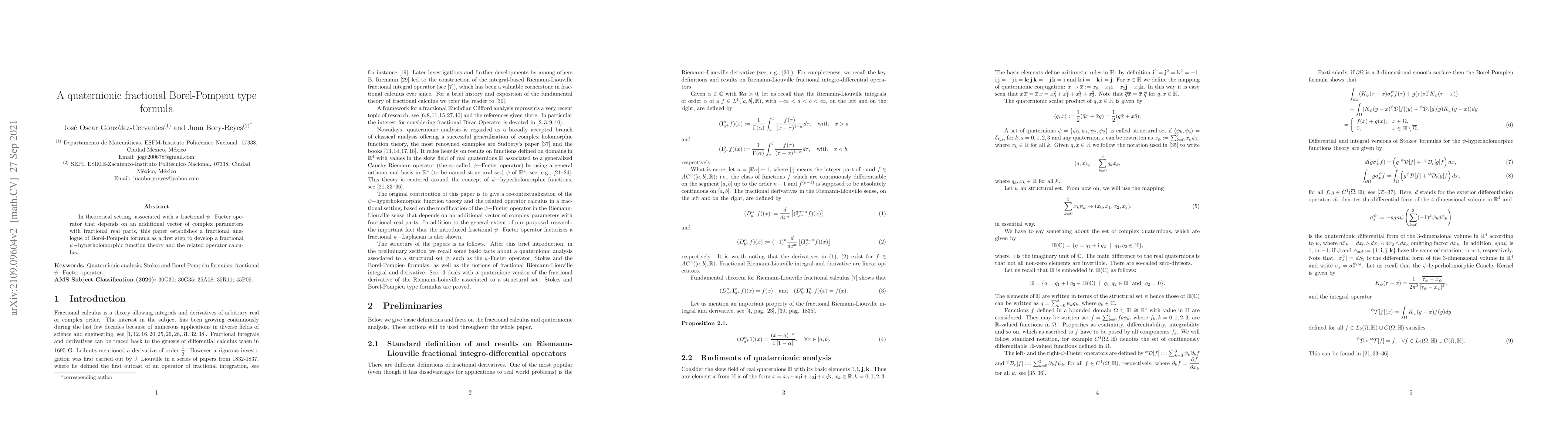Thumbnail for A quaternionic fractional Borel-Pompeiu type formula