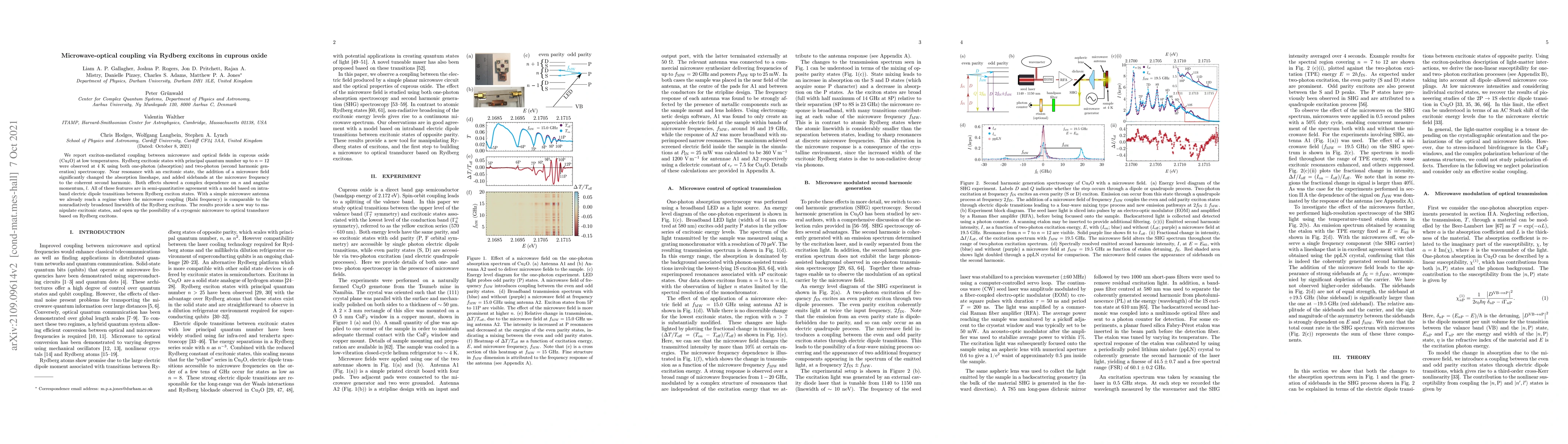 Thumbnail for Microwave-optical coupling via Rydberg excitons in cuprous oxide
