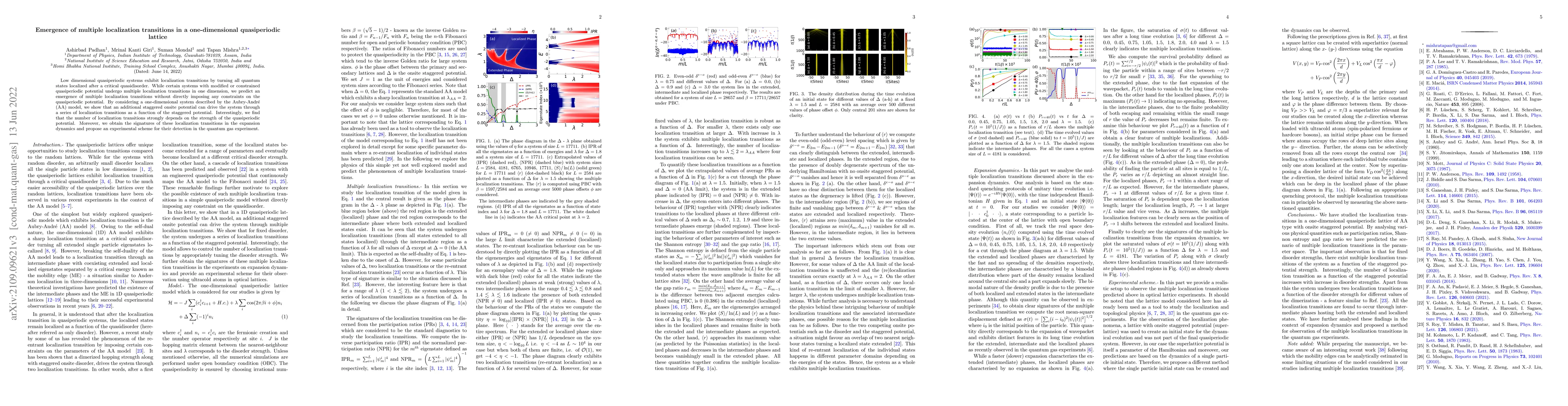 Thumbnail for Emergence of multiple localization transitions in a one-dimensional
  quasiperiodic lattice