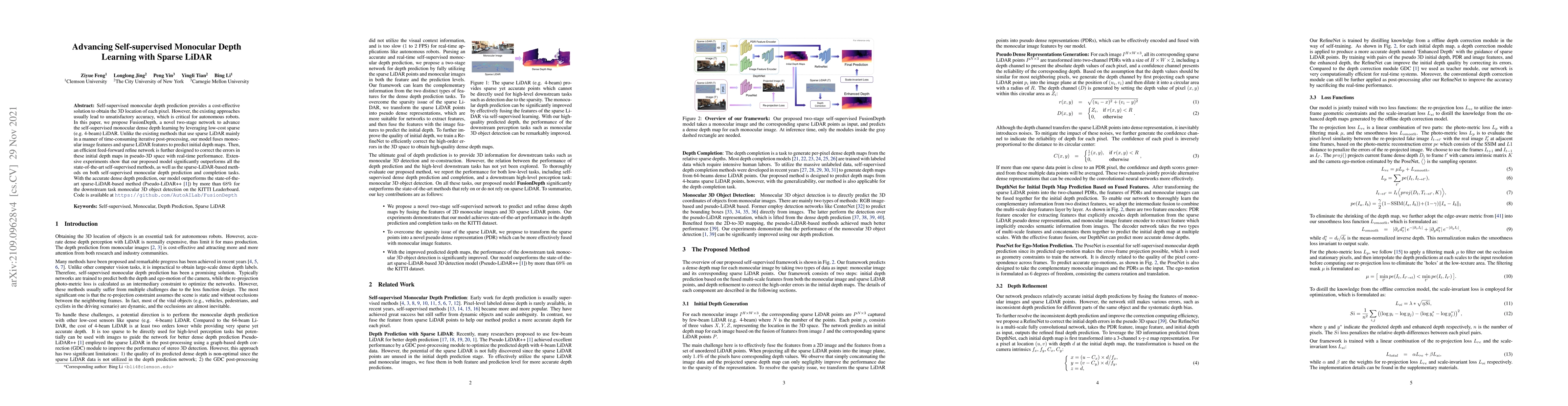 Thumbnail for Advancing Self-supervised Monocular Depth Learning with Sparse LiDAR